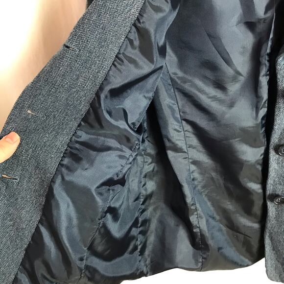 Talbots Vintage Label Women's 8 Petite 8P 100% Wool Blue 3 Button Blazer - Picture 6 of 13